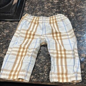 Blue size 12 months unisex Burberry classic check snap pants pull on